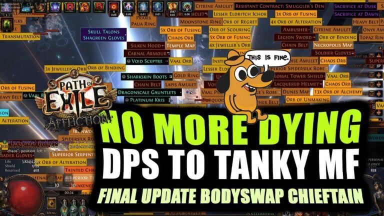 “Mar. 23 Update: Check out my Chieftain’s Sacrifice Bodyswap and how I turned a high-DPS build into a tanky MF.”