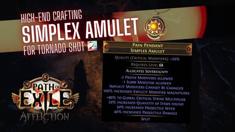 Crafting an Almost Perfect Simplex Amulet for Tornado Shot Despite Terrible Luck! (PoE 3.23)