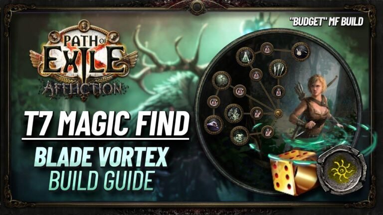 “Discover the Ultimate PoE 3.23 Magic Find Setup: Affordable MF Blade Vortex Build for T7 Clears”
