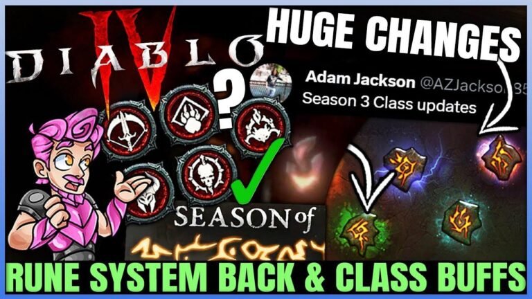 Diablo 4 Update: Season 3 Class Changes Confirmed, Teaser for Rune System, Season 3 Brings Exciting Updates & More!