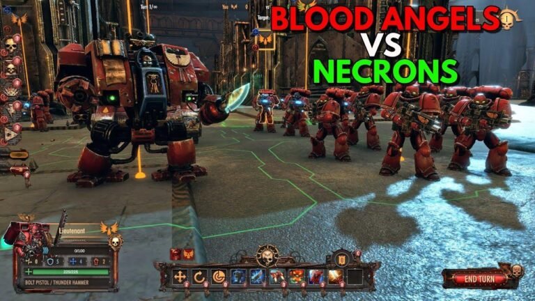 Warhammer 40k Battlesector features an epic battle between Blood Angels Space Marines and Necrons. Get ready for an intense and action-packed showdown!