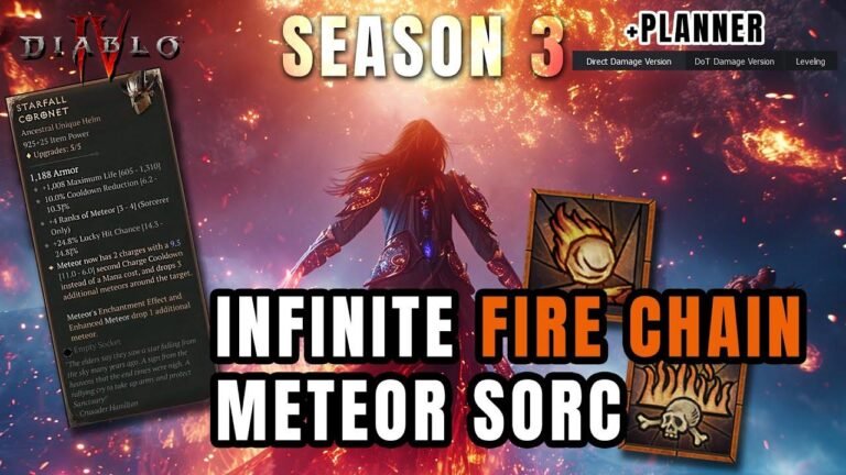 Top Sorcerer Build für Season 3 von Diablo 4: Leveling mit Fire Meteor und Endgame. Schalte das Beste frei!