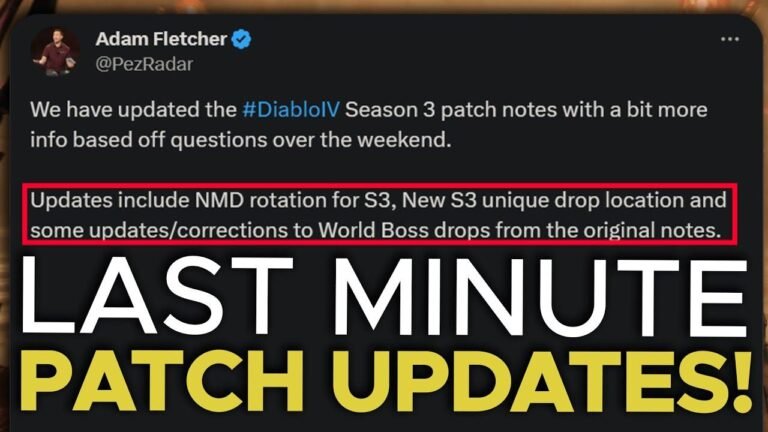 "Diablo 4 Patch Notes Update: Nightmare Dungeons Erweiterungen"