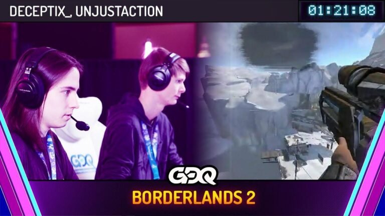 Deceptix_ & UnjustAction machen einen Speedrun von Borderlands 2 in 1:21:08 beim Awesome Games Done Quick 2024 Event.