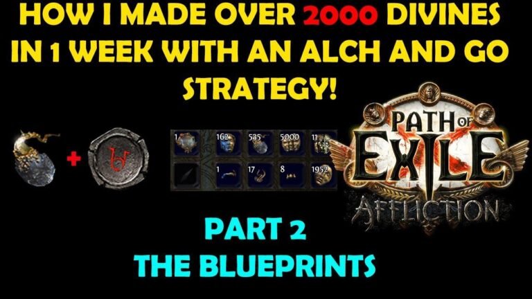 Erfahren Sie, wie ich in Teil 2 meines Blueprint-Verkaufs in Path of Exile Version 3.23 in nur einer Woche 2000 göttliche Orbs generiert habe.