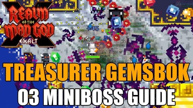 A guide to defeating the Treasurer Gemsbok O3 Miniboss in Realm of the Mad God Exalt. Learn how to take down this formidable enemy with our easy-to-follow tips and strategies. Master the art of battle in this thrilling online game!