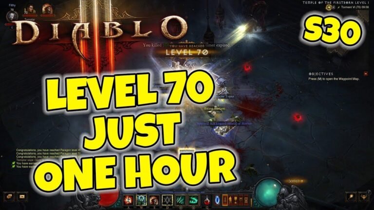 Complete levels 1-70 in just one hour in Diablo 3 Season 30 (without relying on the Challenge Rift Bag).