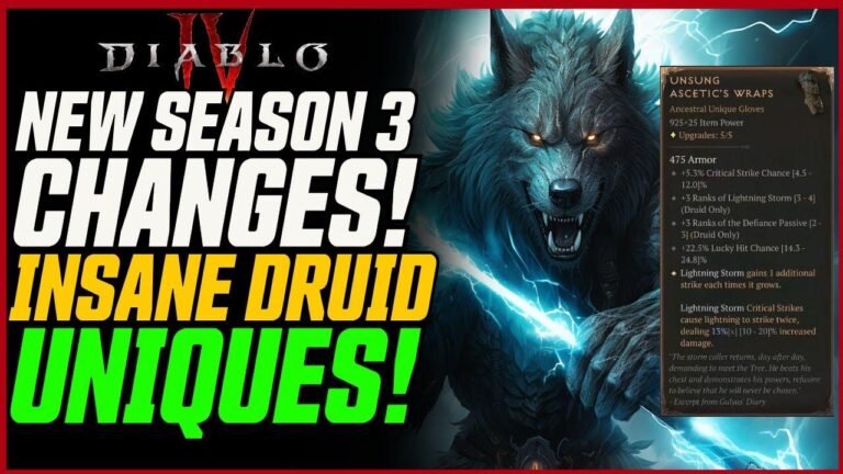 Друиды теперь будут наносить двойной урон в третьем сезоне! Узнайте больше об изменениях, которые произойдут в Diablo 4 в последнем обновлении Lightning Storm.