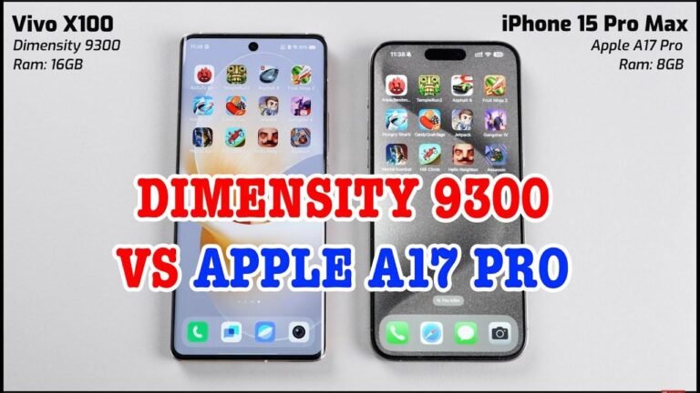 Comparison of Speed performance between iPhone 15 Pro Max and Vivo X100: Dimensity 9300 vs Apple A17 Pro.