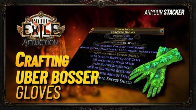 Crafting Uber Bosser Gloves for Armour Stacker in Path of Exile 3.23