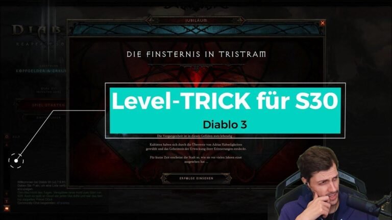 Diablo 3: Leveling Trick für Season 30 (5 Minuten für LvL 70 Waffe!)