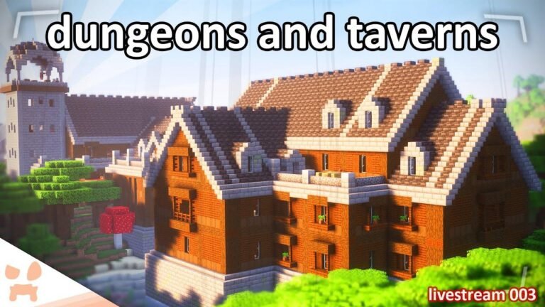 Exploring for ancient artifacts in newly-added Minecraft dungeons and taverns (with the Dungeons and Taverns mod).