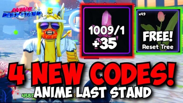 Get 4 New Codes for FREE REROLLS and the Update for the New Skill Tree Reset in Anime Last Stand!