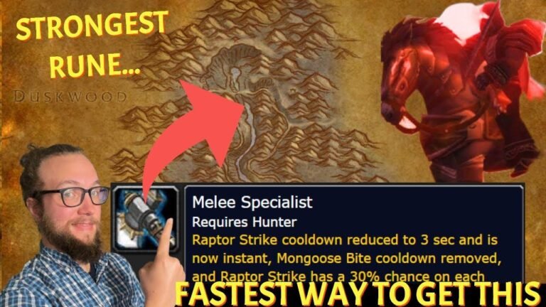 Discover the quickest method to obtain the Melee Specialist Hunter Rune from the Dark Riders during the Season of Discovery in WoW.