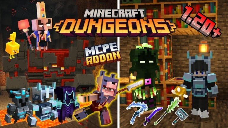 Minecraft Dungeons addon for MCPE 1.20+ with the closest match and complete features.