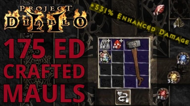 175 Angepasste ED-Mauls - Wir haben einen großartigen Gegenstand gefunden, den wir in Project Diablo 2 (PD2) verwenden können, indem wir wertvolle Verbesserungen hinzufügen.