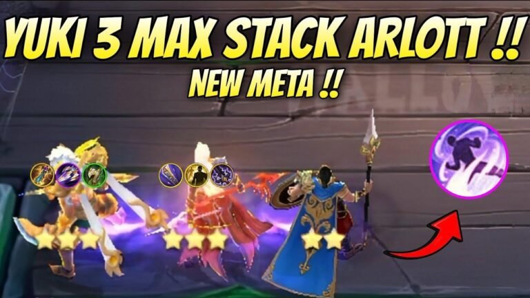 The Yuki 3 hyper max stack Arlott is a powerful combination in Magic Chess Mobile Legends.