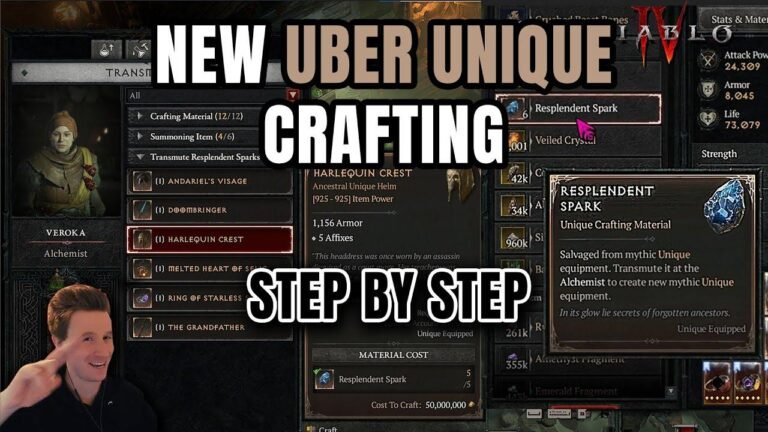 Introducing the all-new and one-of-a-kind Uber Crafting in Diablo 4, with a simple step-by-step guide.