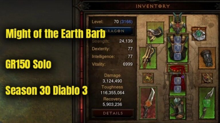 Diablo 3 Season 30: Erd-Barbaren dominieren mit GR150 Solo-Run