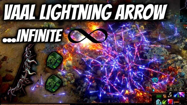 First time using Mageblood in my Infinite Vaal Lightning Arrows build for Path of Exile’s 3.23 Affliction update.
