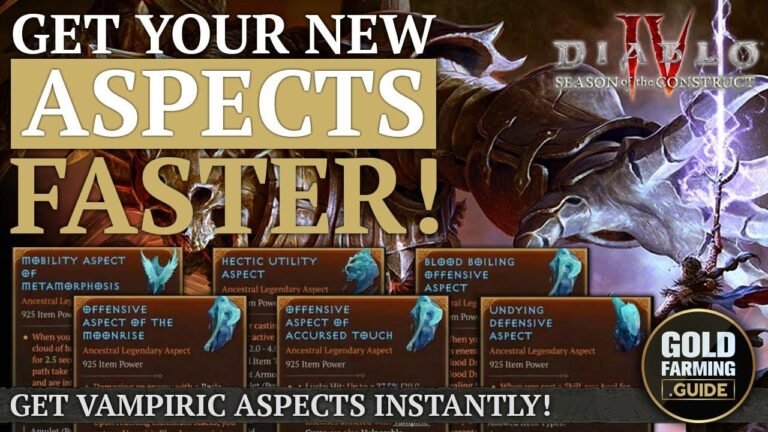 Diablo IV: Willst du schnell neue Vampiraspekte? Tausche Zerbrochene Steine + Glücksspiel-Aspekte für die schnellsten Ergebnisse!
