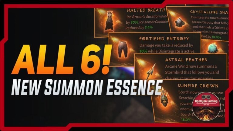 Check out the complete test showcase of all 6 new summon essences for the Wizard in Diablo Immortal!