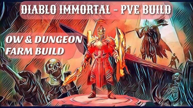 Guide to PVE in Diablo Immortal: Crusader Open World Farm with Unlimited Skills + Dungeon DPS Farm.