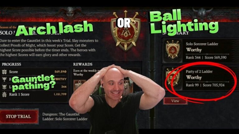 Was ist der effektivste Weg für Diablo 4 Gauntlet Arch Lash Sorcerer?