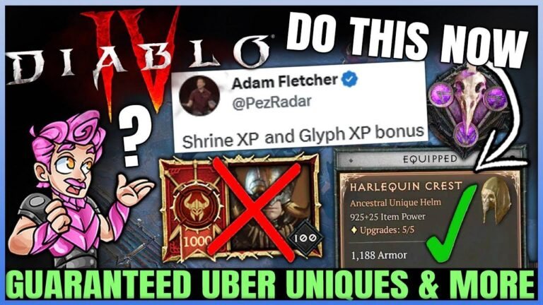 Diablo 4: Craft any Uber Unique now, new major patch, double XP, release date leak and more confirmed!