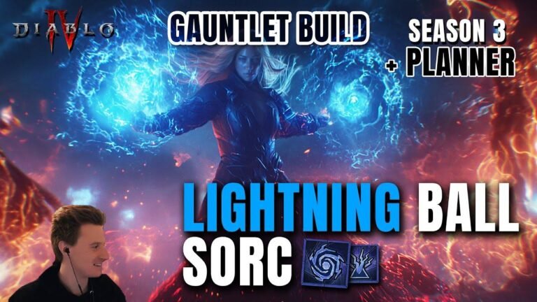 What’s the fastest sorceress build for Gauntlet in Season 3 of Diablo 4? Check out our guide for the Ball Lightning Sorc build!