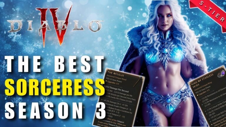 Top Sorcerer End Game Build für Diablo 4 Season 3: Blizzard Ice Spikes