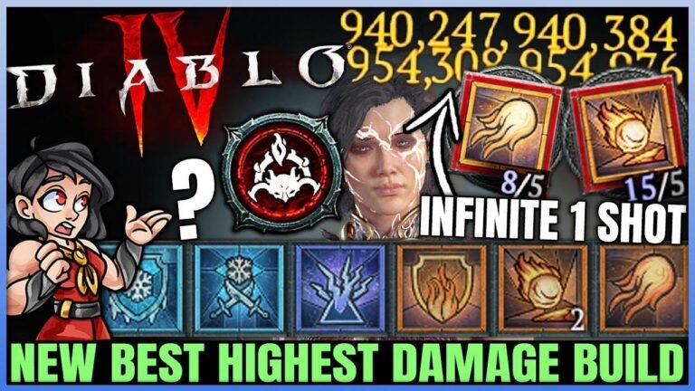 Diablo 4 – Sorcerer Build for TRILLION DAMAGE with INFINITE Fireball Meteor – ONE SHOT Only – Guide to the Best Build!
