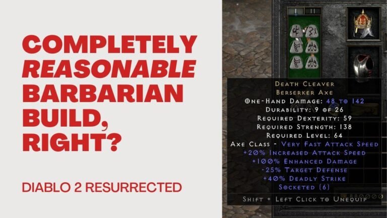 Optimal” Barbarian character build in Diablo 2 Resurrected