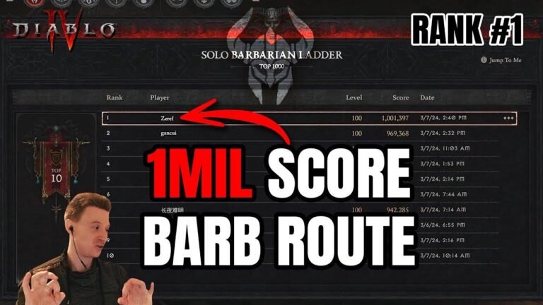 Diablo 4: новый маршрут и сборка Gauntlet достигли 1 миллиона баллов!