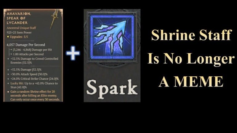 Lycander’s Spark Spear Build for Sorcerers in Season 3 of Diablo 4.