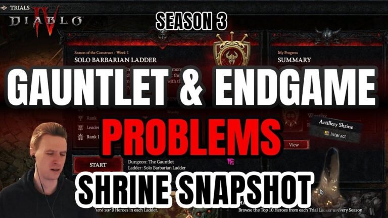 Проблемы с Gauntlet и Endgame в Diablo 4
