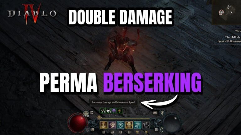 Unlock Perma Berserking & DOUBLE DAMAGE for Barbarian in Diablo 4.