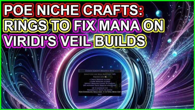 Craft unique rings with POE Niche Crafts – Fixing Mana Manifold Rings for use with Viridi’s Veil in Path of Exile.