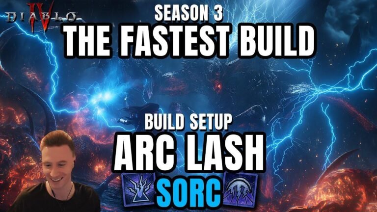 What’s the best Gauntlet build? Check out the Arc Lash Sorc Build Setup for Season 3 of Diablo 4! Fastest and most powerful build!