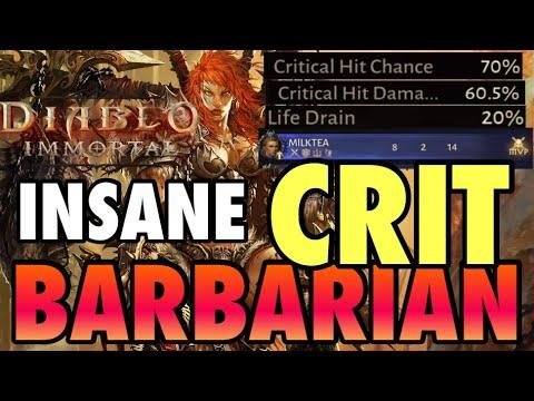 Unstoppable Barbarian Build with Insane Critical Hit Damage and Life Drain – Diablo Immortal.