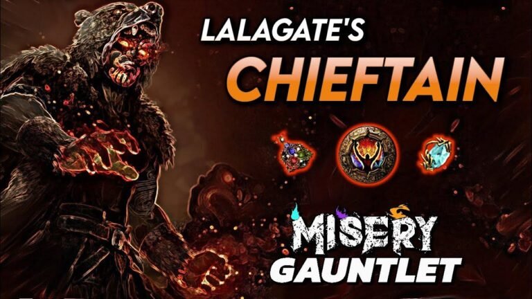 Entdecke das mächtige Gauntlet-Build von @lala0gate0's Chieftain in Path of Exile. Dieses explosive Build verändert das Spiel! Schau dir die detaillierte Übersicht an.