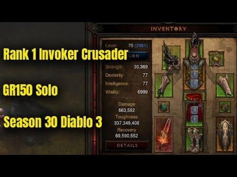 Season 30’s top-ranked Invoker Crusader solos GR150 in Diablo 3.