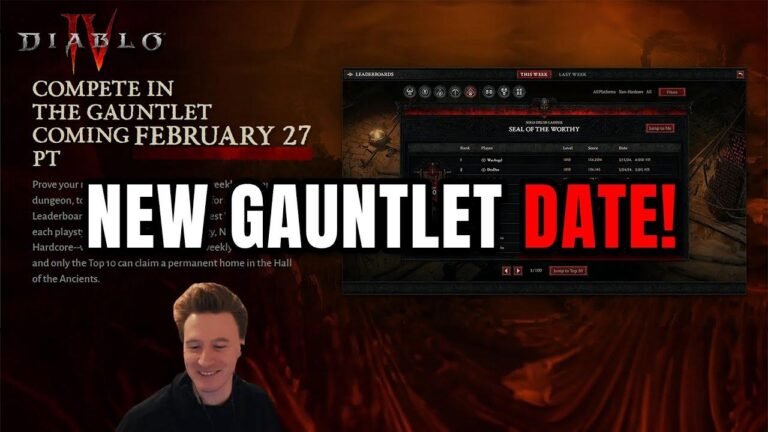 Seht euch das aktualisierte Veröffentlichungsdatum für das neue Gauntlet an: 27. Februar - Diablo 4!
