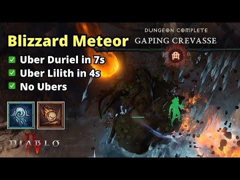 Diablo 4 Season 3: Minmax Blizzard Meteor Devastates All, No Ubers Needed