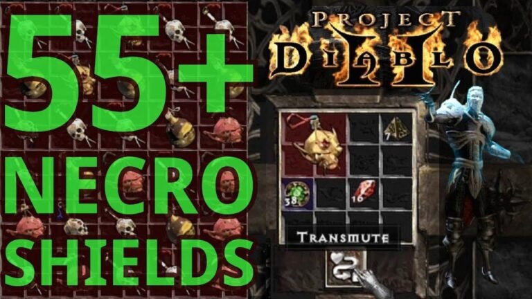 55 Necro Shields with Enhanced Safety Features in Project Diablo 2 (PD2)