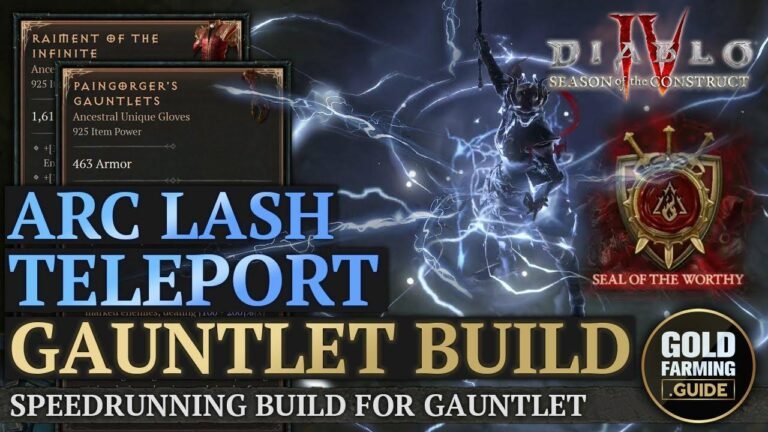Check out the Diablo IV Arc Lash Gauntlet speedrunning build for Sorceress leaderboards! Uber uniques are completely optional for this powerful setup.