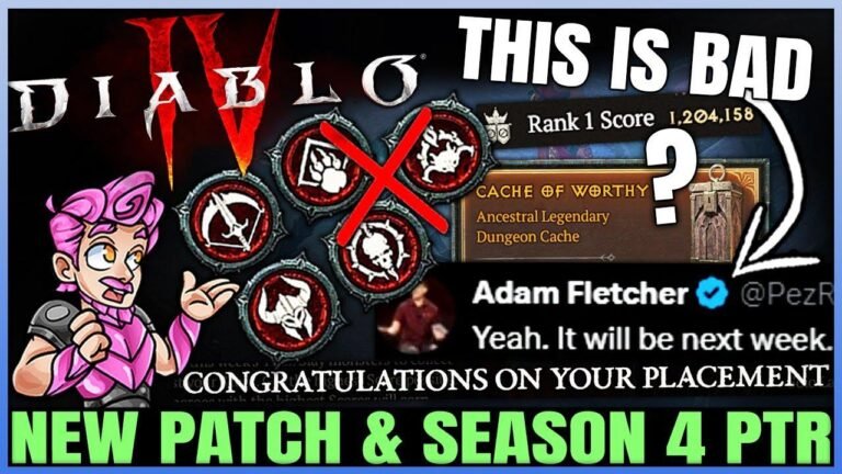 Diablo 4 Season 4 PTR bestätigt, mit einem neuen Gauntlet, einem Exploit-Fix, einem großen Patch, einer neuen Karte und weiteren Updates!