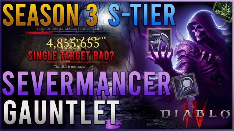 Top-tier Necromancer Build for Diablo 4 Season 3 – Dominating the Endgame Gauntlet with the Severmancer Necro.