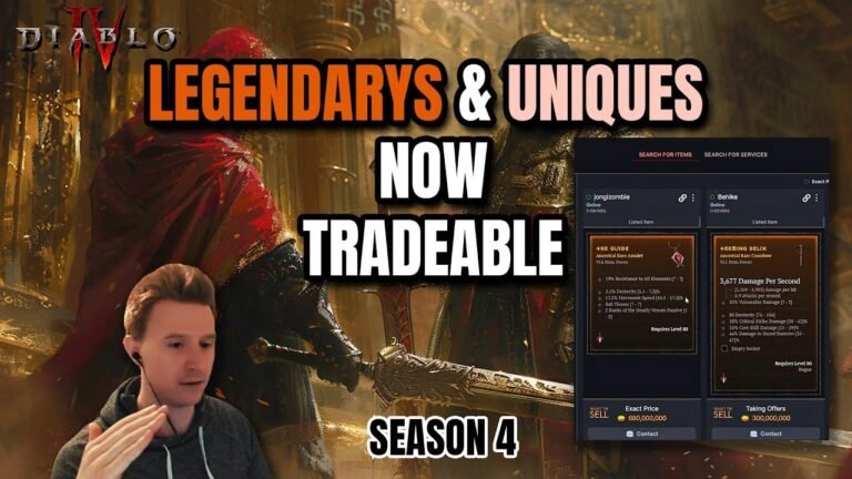 Tradeable Legendary and Unique items in Diablo Season 4 is a GAMECHANGER!