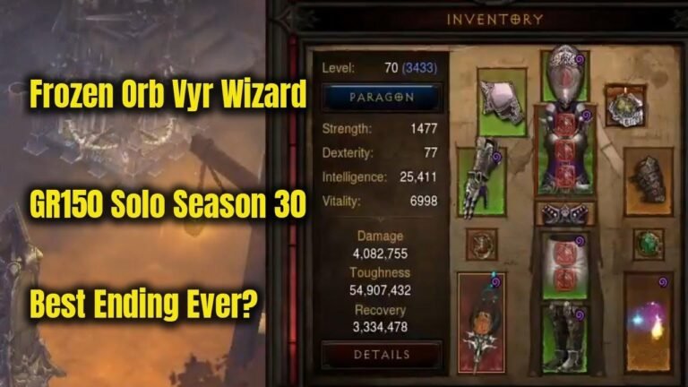 Rang 7 Solo GR150 mit Season 30 Frozen Orb Vyr Wizard in Diablo 3